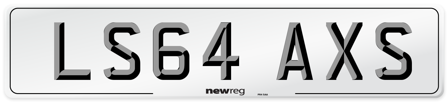LS64 AXS Number Plate from New Reg